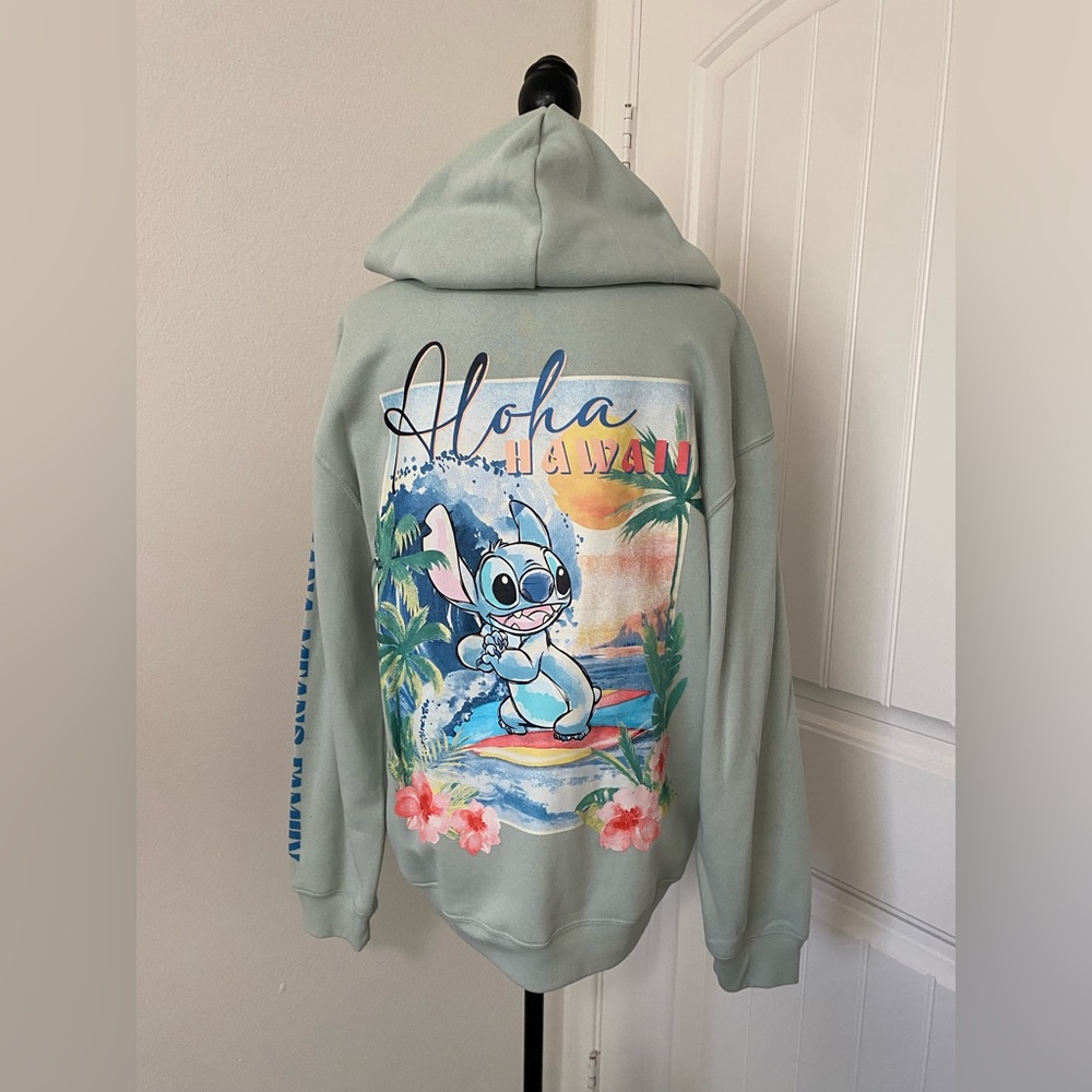 Disney Green Sweatshirt with Vibrant Graphic Design